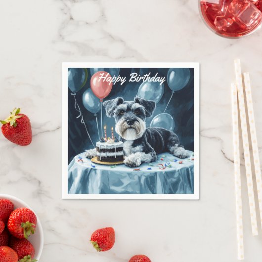 Schnauzer Birthday Serviette (Beispiel)