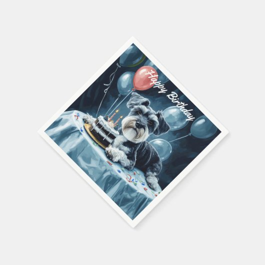 Schnauzer Birthday Serviette (Ecke)