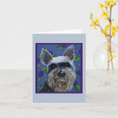 Schnauzer Blank Mitteilungskarten (Gelbe Blume)