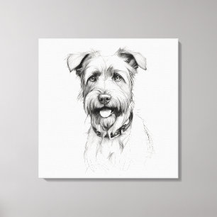 Schnauzer Bleistift-Skizzenporträt Leinwanddruck