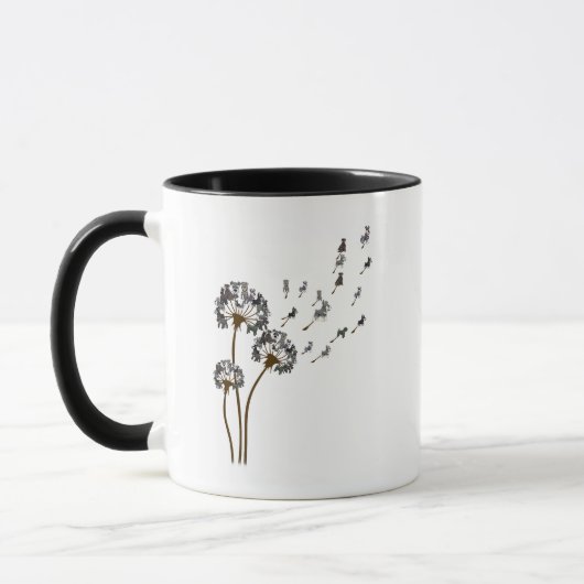 Schnauzer Blume Fly Dandelion Schnauzer Funny Dog Tasse (Links)