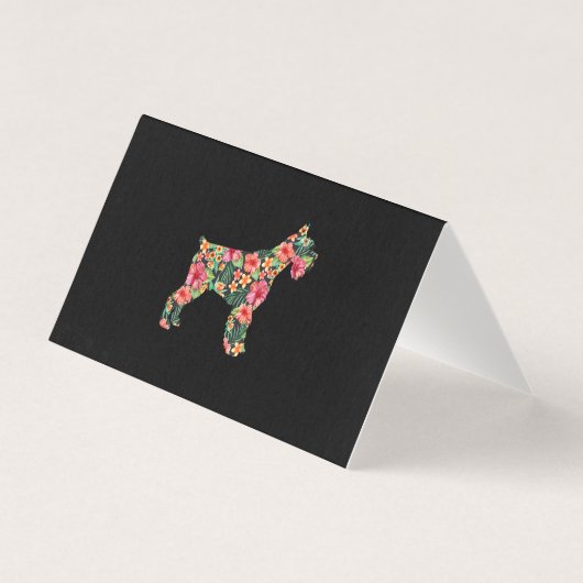 Schnauzer Blume Funny Dog Silhouette Blumengeschen (Vorderseite)