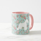Schnauzer-Blumen-Kaffee-Tasse Tasse (VorderseiteRechts)