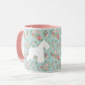 Schnauzer-Blumen-Kaffee-Tasse Tasse (Vorderseite Links)