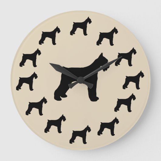 Schnauzer Breed Wall Decor Clock Große Wanduhr (Vorderseite)