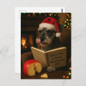 Schnauzer 'Cheese Tax' Christmas postcard Postkarte (Vorne/Hinten)