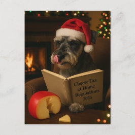 Schnauzer 'Cheese Tax' Christmas postcard Postkarte