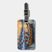 Schnauzer Christmas Boat Holiday Gepäckanhänger (Vorderseite vertikal)