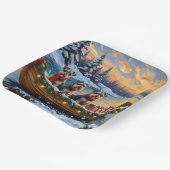 Schnauzer Christmas Boat Holiday Pappteller (Gewinkelt)