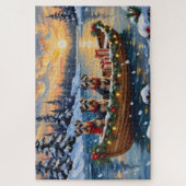 Schnauzer Christmas Boat Holiday Puzzle (Vertikal)