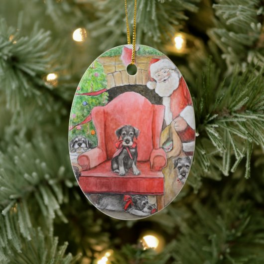 Schnauzer Christmas Dog Art Weihnachtsschmuck (Baum)