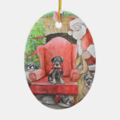 Schnauzer Christmas Dog Art Weihnachtsschmuck (Vorne)