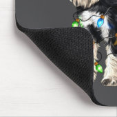 Schnauzer Christmas Dog Christmas Lights Santa Hat Mousepad (Ecke)
