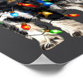 Schnauzer Christmas Dog Christmas Lights Santa Hat Poster (Ecke)