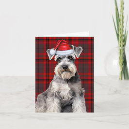 Schnauzer Christmas Dog Red Plaid Christmas Feiertagskarte