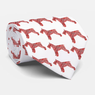 Schnauzer Christmas Dog Silhouette White Necktie Krawatte
