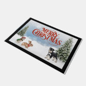 Schnauzer Christmas Door Mat Fußmatte (Schrägansicht)