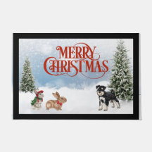 Schnauzer Christmas Door Mat
