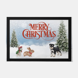 Schnauzer Christmas Door Mat Fußmatte