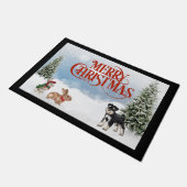 Schnauzer Christmas Door Mat Fußmatte (Schrägansicht)