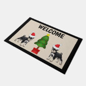 Schnauzer Christmas Doormat Door Mat Fußmatte (Schrägansicht)