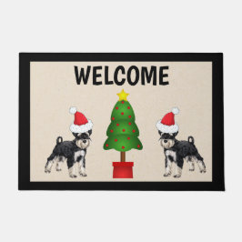Schnauzer Christmas Doormat Door Mat Fußmatte