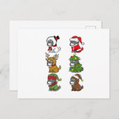 Schnauzer Christmas Kostüme Postkarte (Vorne/Hinten)