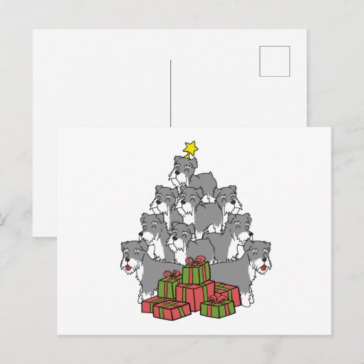 Schnauzer Christmas Tree Postkarte (Vorne/Hinten)
