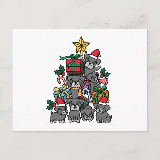 Schnauzer Christmas Tree Postkarte (Vorderseite)