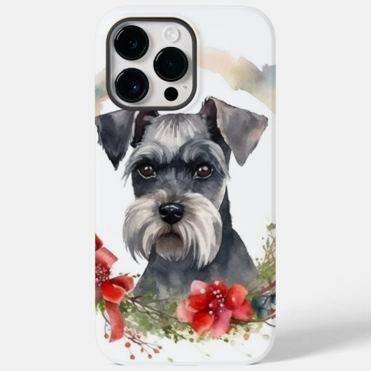 Schnauzer Christmas Wreath Festivals Case-Mate iPhone Hülle (Rückseite)