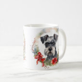 Schnauzer Christmas Wreath Festivals Kaffeetasse (VorderseiteRechts)