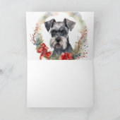 Schnauzer Christmas Wreath Festivals Karte (Innenseite)