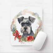 Schnauzer Christmas Wreath Festivals Mousepad (Mit Mouse)