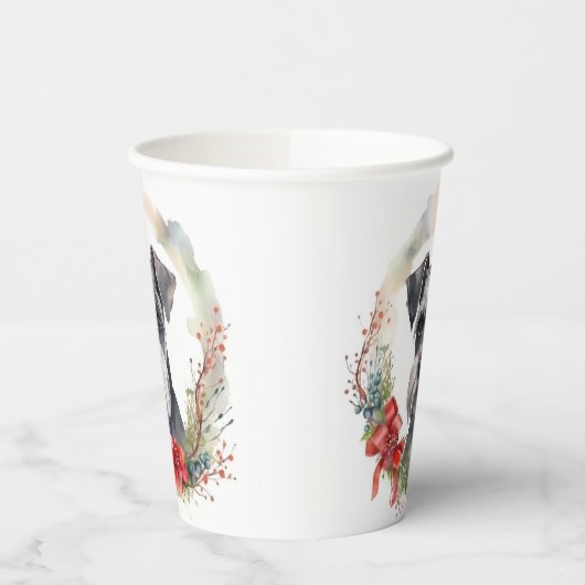 Schnauzer Christmas Wreath Festivals Pappbecher (Links)