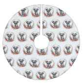 Schnauzer Christmas Wreath Festivals Polyester Weihnachtsbaumdecke (Vorderseite)