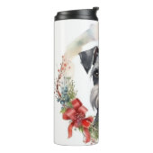 Schnauzer Christmas Wreath Festivals Thermosbecher (Nach links gedreht)
