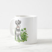 Schnauzer Coffee Mug with Shamrocks Kaffeetasse (Vorderseite Links)