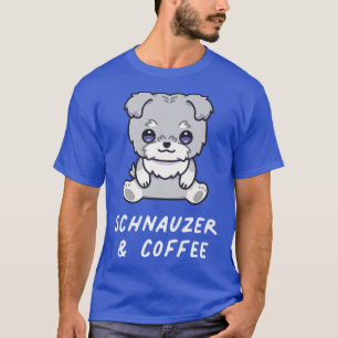 Schnauzer & Coffee Niedlich Kawaii Anime Dog Lover T-Shirt