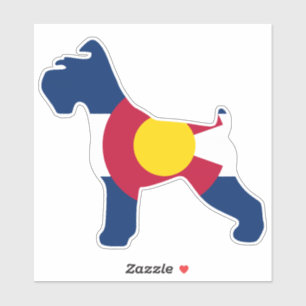 Schnauzer Colorado Flag Aufkleber