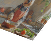 Schnauzer Cooking in Kitchen Schneidebrett (Ecke)