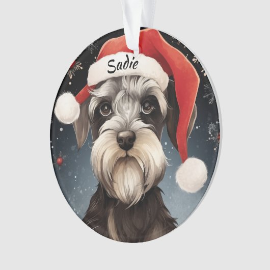 Schnauzer Custom Christmas Ornament (Vorderseite)