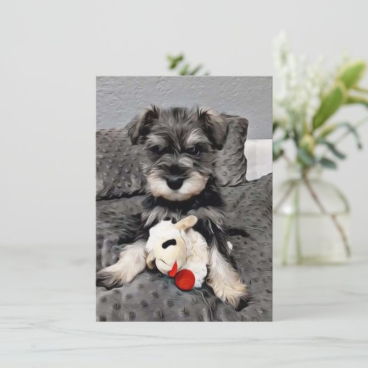 Schnauzer Dankeschön Karte (Stehend Vorderseite)