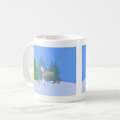 Schnauzer Dekorieren des Weihnachtsbaumes im Wald Kaffeetasse (Vorderseite Links)