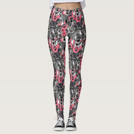 Schnauzer-Design-Leggings Leggings (Vorderseite)