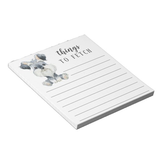 Schnauzer Dinge zu holen Notizblock (angewinkelt)