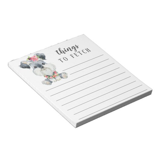 Schnauzer Dinge zu holen Notizblock (angewinkelt)