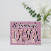 Schnauzer DIVA Postkarte (Stehend Vorderseite)