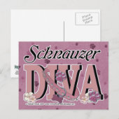 Schnauzer DIVA Postkarte (Vorne/Hinten)