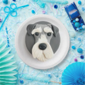 Schnauzer Dog 3D Inspiriert Pappteller (Party)