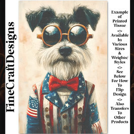 Schnauzer Dog, American Style Jacket CC9 Decoupage Seidenpapier